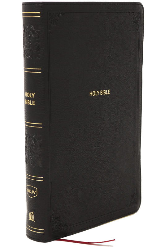 NKJV Giant Print End-of-Verse Reference Bible, Black Leathersoft, Red Letter, Comfort Print (Thumb Indexed)