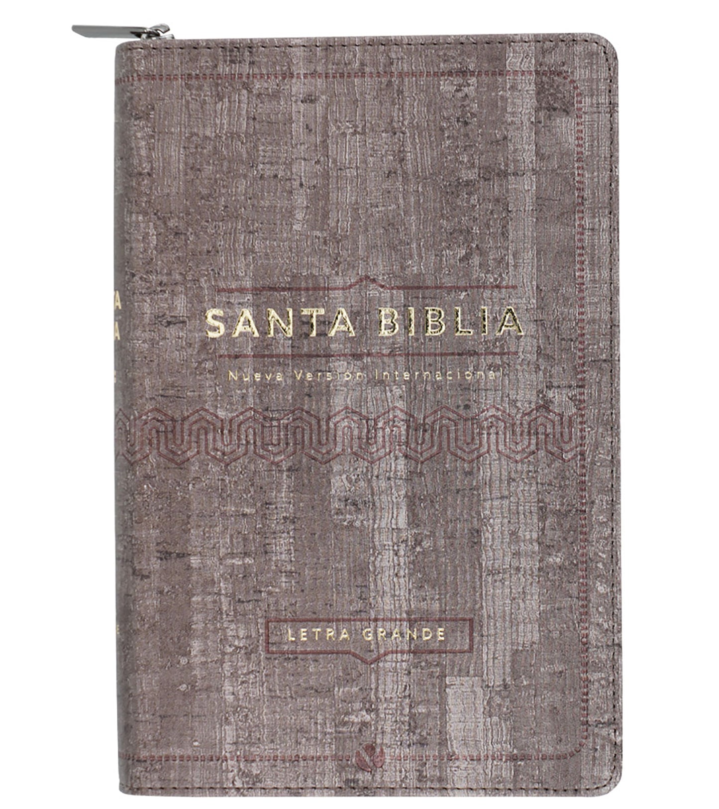 Biblia NVI, Tamaño Manual, Piel Especial con Cierre, Madera