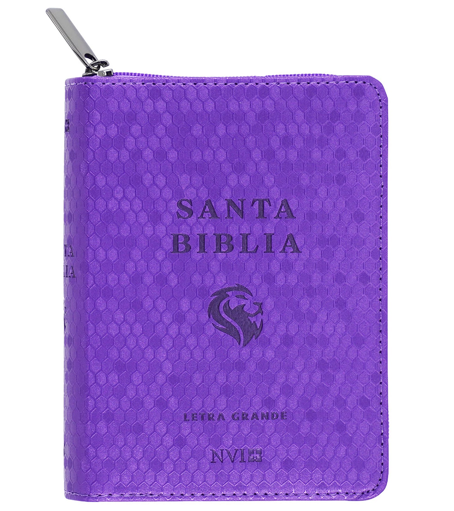 Biblia NVI, Tamaño Bolsillo, Piel Especial con Cierre, Panal Violeta